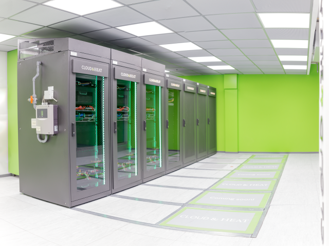 Innenausbau der Serverräume im Eurotheum mit den Serverschränken.